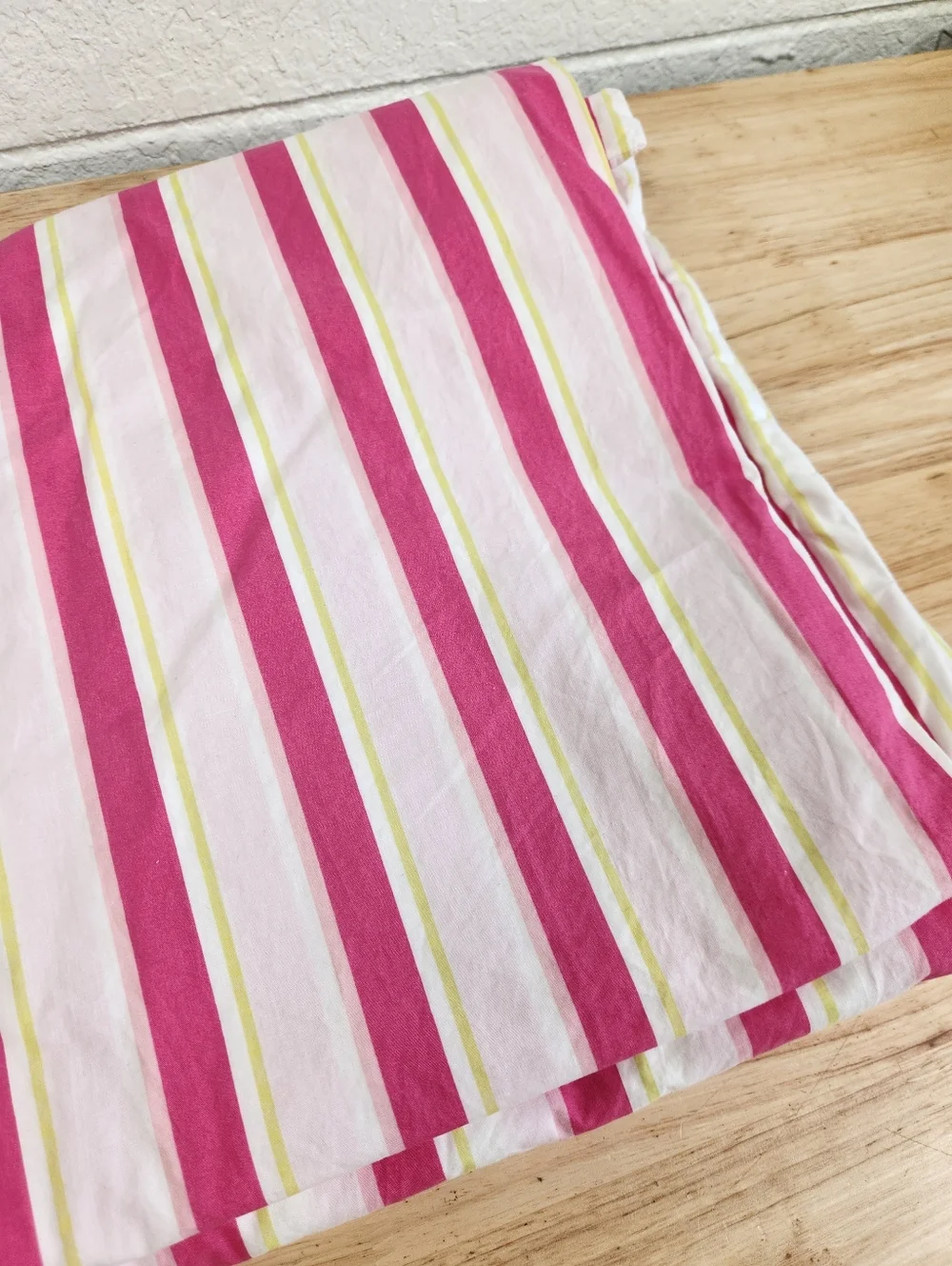 Pottery Barn Kids Striped Duvet Cover Sz Sz F/Q Bright Colorful Pink Lime